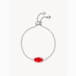 NWOT Elaina Silver Adjustable Chain Bracelet in Red Illusion